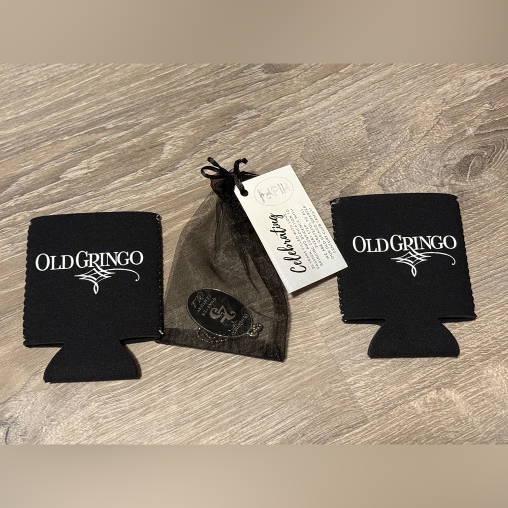 Old Gringo 25th Anniversary Quarter Century Club Keychain Can Cooler Logo Pair